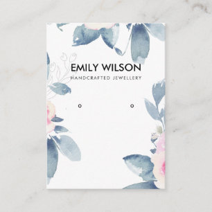 SUBTLE BLUSH BLUE FLORAL EARRING DISPLAO LOGO VISITENKARTE