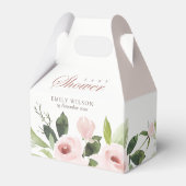 SUBTLE BLUSH PINK ROSE FLORAL BABY DUSCHE GESCHENKSCHACHTEL (Rückseite)