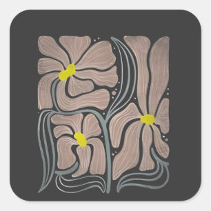 Subtle Boho Blume Anti Trump Anti Maga Quadratischer Aufkleber