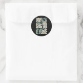 Subtle Boho Blume gegen Trump Runder Aufkleber (Tasche)
