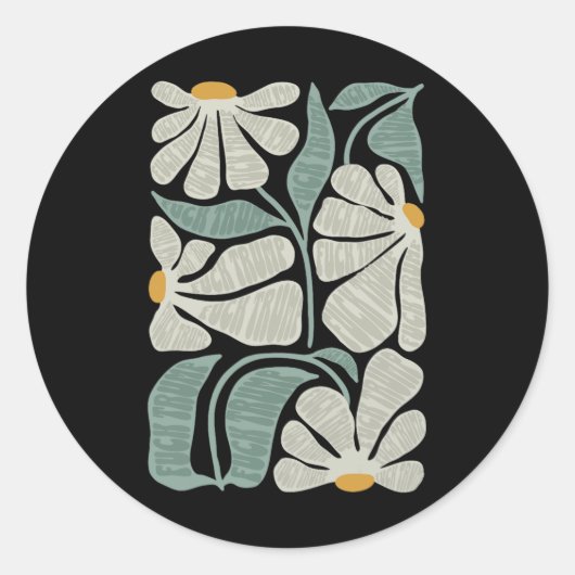 Subtle Boho Blume gegen Trump Runder Aufkleber (Vorderseite)