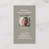 Subtle Fabric Elegantes Foto Business Card Visitenkarte (Rückseite)