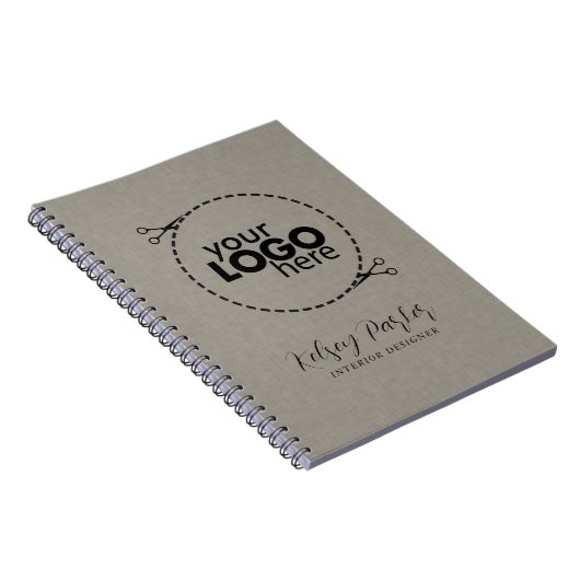 Subtle Fabric Texture Customizable Logo Notebook Notizblock (Rechte Seite)