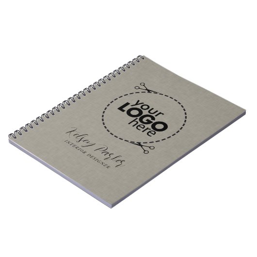 Subtle Fabric Texture Customizable Logo Notebook Notizblock (Linke Seite)
