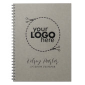 Subtle Fabric Texture Customizable Logo Notebook Notizblock (Vorderseite)