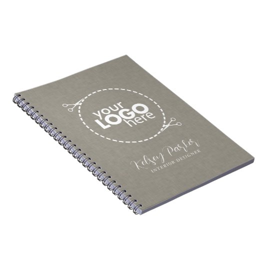 Subtle Fabric Texture Customizable Logo Notebook Notizblock (Rechte Seite)