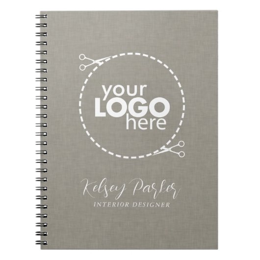 Subtle Fabric Texture Customizable Logo Notebook Notizblock (Vorderseite)