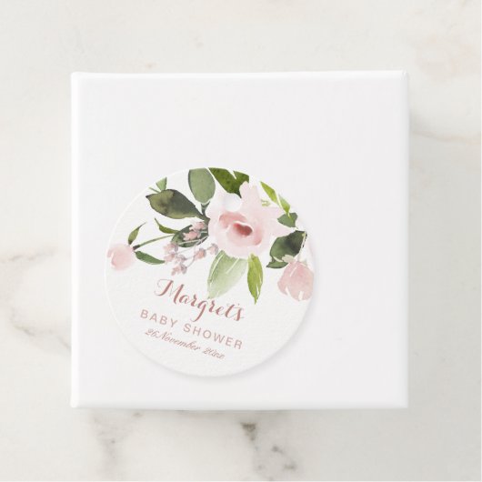 SUBTLE FARBWASH BLUSH PINK FLORAL BABY DUSCHE GESCHENKANHÄNGER (Beispiel)