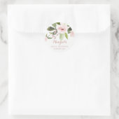SUBTLE FARBWASH BLUSH PINK FLORAL BABY DUSCHE RUNDER AUFKLEBER (Tasche)