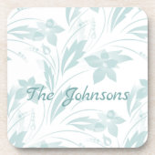 Subtle Floral in Blues Getränkeuntersetzer (Vorderseite)