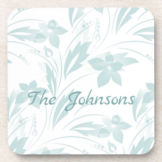 Subtle Floral in Blues Getränkeuntersetzer (Vorderseite)