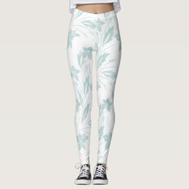 Subtle Floral in Blues Leggings