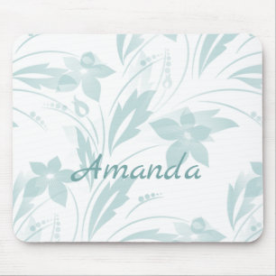 Subtle Floral in Blues Mousepad