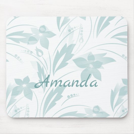 Subtle Floral in Blues Mousepad (Vorne)