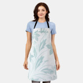 Subtle Floral in Blues Schürze (Getragen)