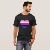 Subtle Genderfluid Flag Tiny Heart Gay Pride Month T-Shirt (Vorne ganz)