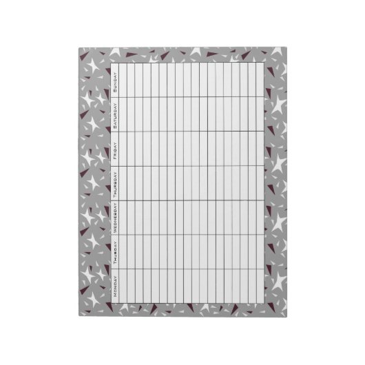 Subtle Geo Stars & Triangles – Grey  Notizblock (Rotiert)