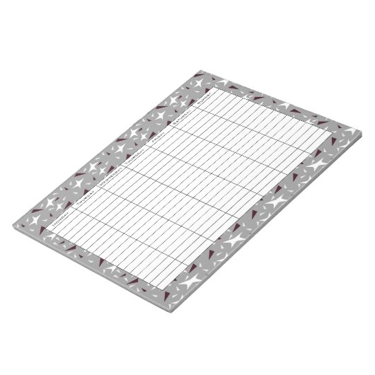 Subtle Geo Stars & Triangles – Grey Notizblock (angewinkelt)