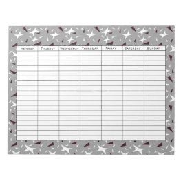 Subtle Geo Stars & Triangles – Grey  Notizblock