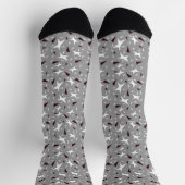 Subtle Geo Stars & Triangles – Grey Socken (Oben)