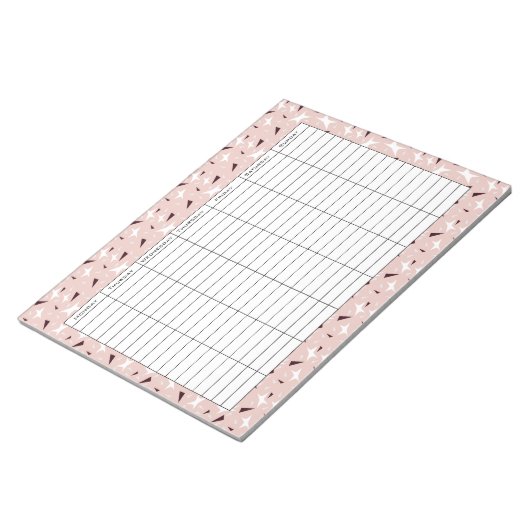 Subtle Geo Stars & Triangles – Pink Notizblock (angewinkelt)