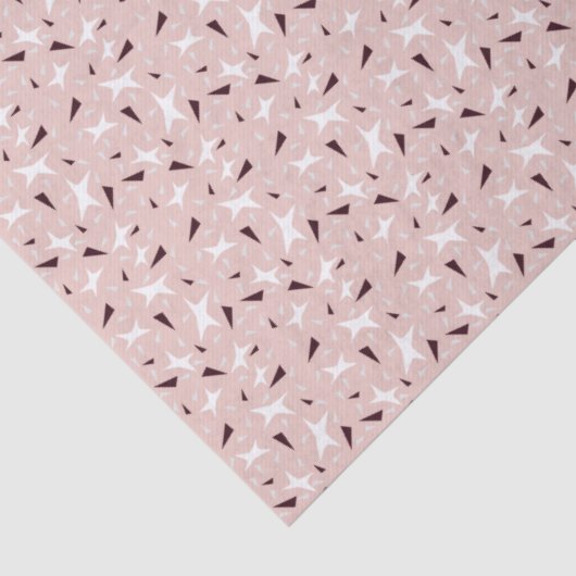 Subtle Geo Stars & Triangles – Pink Seidenpapier (Detail)