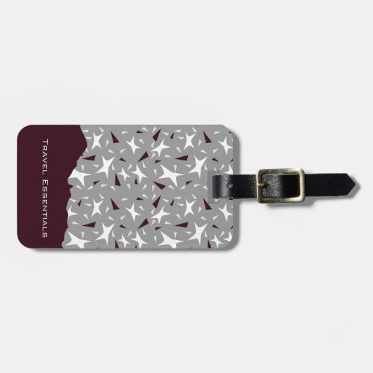 Subtle Geometry: Stars & Triangles – Grey Gepäckanhänger (Vorderseite horizontal)