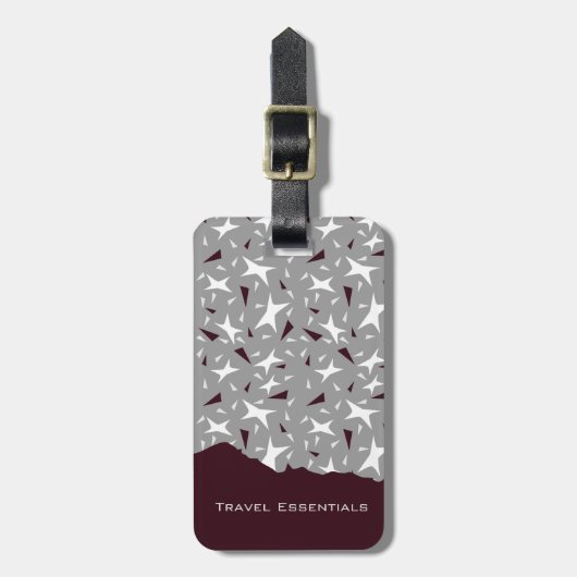Subtle Geometry: Stars & Triangles – Grey Gepäckanhänger (Vorderseite vertikal)