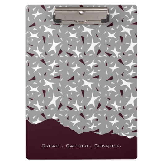 Subtle Geometry: Stars & Triangles – Grey Klemmbrett (Vorderseite)