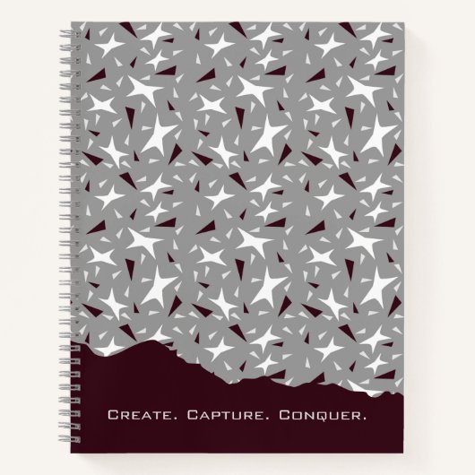 Subtle Geometry: Stars & Triangles – Grey Notizblock (Vorderseite)