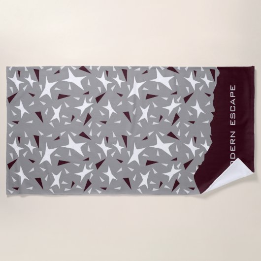 Subtle Geometry: Stars & Triangles – Grey Strandtuch (Vorderseite)