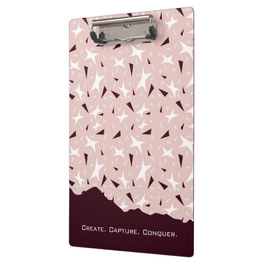 Subtle Geometry: Stars & Triangles – Pink Notebook Klemmbrett (Links)