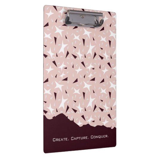 Subtle Geometry: Stars & Triangles – Pink Notebook Klemmbrett (Rechts)