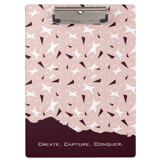 Subtle Geometry: Stars & Triangles – Pink Notebook Klemmbrett (Vorderseite)