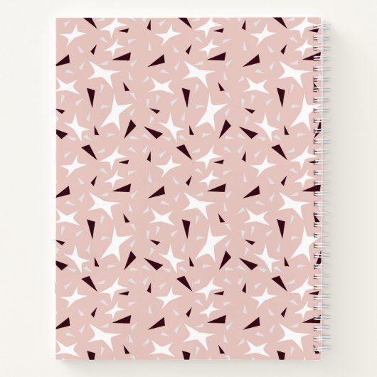 Subtle Geometry: Stars & Triangles – Pink Notebook Notizblock (Rückseite)