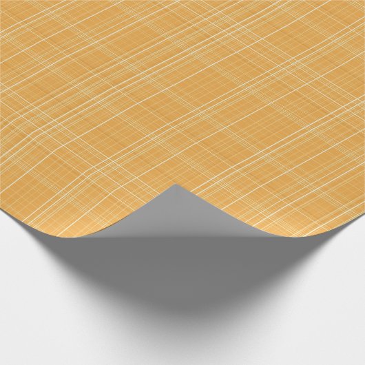 Subtle Golden Gingham Plaid Geschenkpapier (Ecke)
