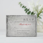 Subtle Gray Elegance - RSVP Card (Stehend Vorderseite)