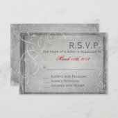 Subtle Gray Elegance - RSVP Card (Vorne/Hinten)
