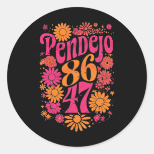 Subtle Groovy Pendejo Floral Anti-trump 8647 Prote Runder Aufkleber