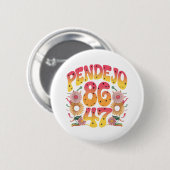 Subtle Groovy Retro Pendejo Floral Anti-trump 8647 Button (Vorne & Hinten)