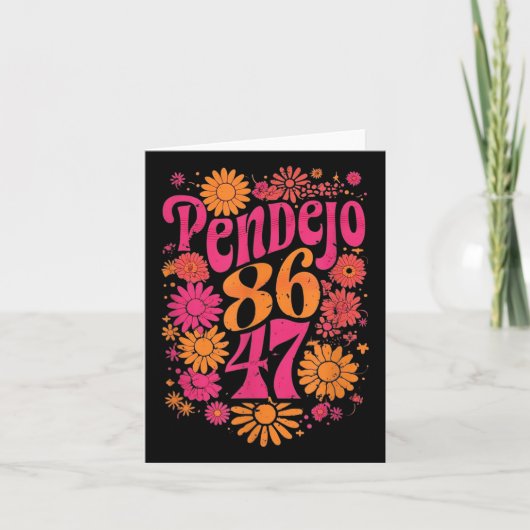 Subtle Groovy Retro Pendejo Floral Anti-trump 8647 Karte (Vorderseite)