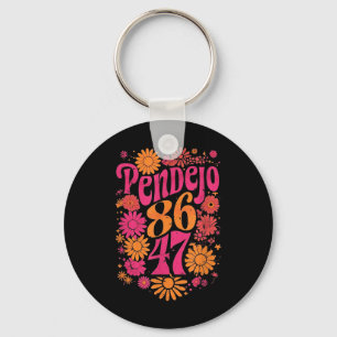 Subtle Groovy Retro Pendejo Floral Anti-Trump Schlüsselanhänger