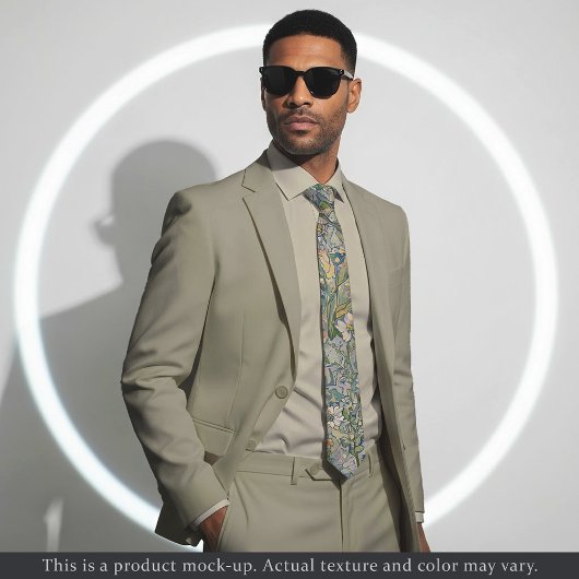 Subtle Impressionist Floral Necktie Krawatte