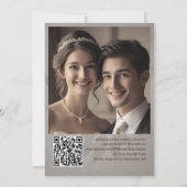 Subtle Leaves Elegant Modern Template QR Code Einladung (Rückseite)