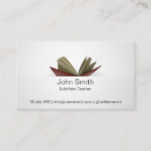 Subtle Open Book Substituter Teacher Visitenkarte (Vorderseite)