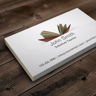 Subtle Open Book Substituter Teacher Visitenkarte