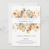 SUBTLE PEACH PINK WATERCOLOR BLUMBABY DUSCHE EINLADUNG (Vorderseite)