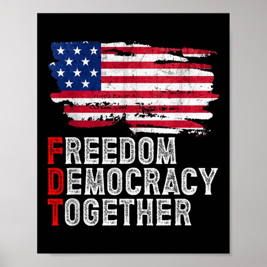 Subtle Political Freedom Democracy Together Americ Poster (Vorne)