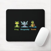 Subtle Political Humor Frog Dragonfly Turtle Yoga Mousepad (Mit Mouse)