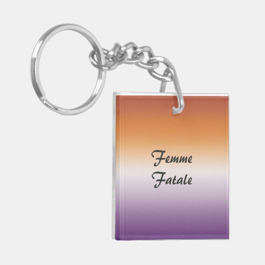 Subtle Pride Lesbian Flag Custom Schlüsselanhänger (Vorderseite links)